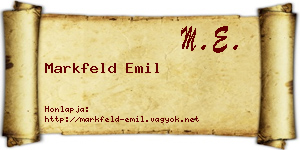 Markfeld Emil névjegykártya