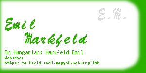 emil markfeld business card